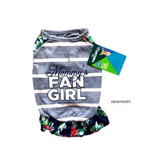 VIBRANT LIFE ‘MOMMY’S FAN GIRL’ TANK DRESS DOG COLOR GREY SIZE XS